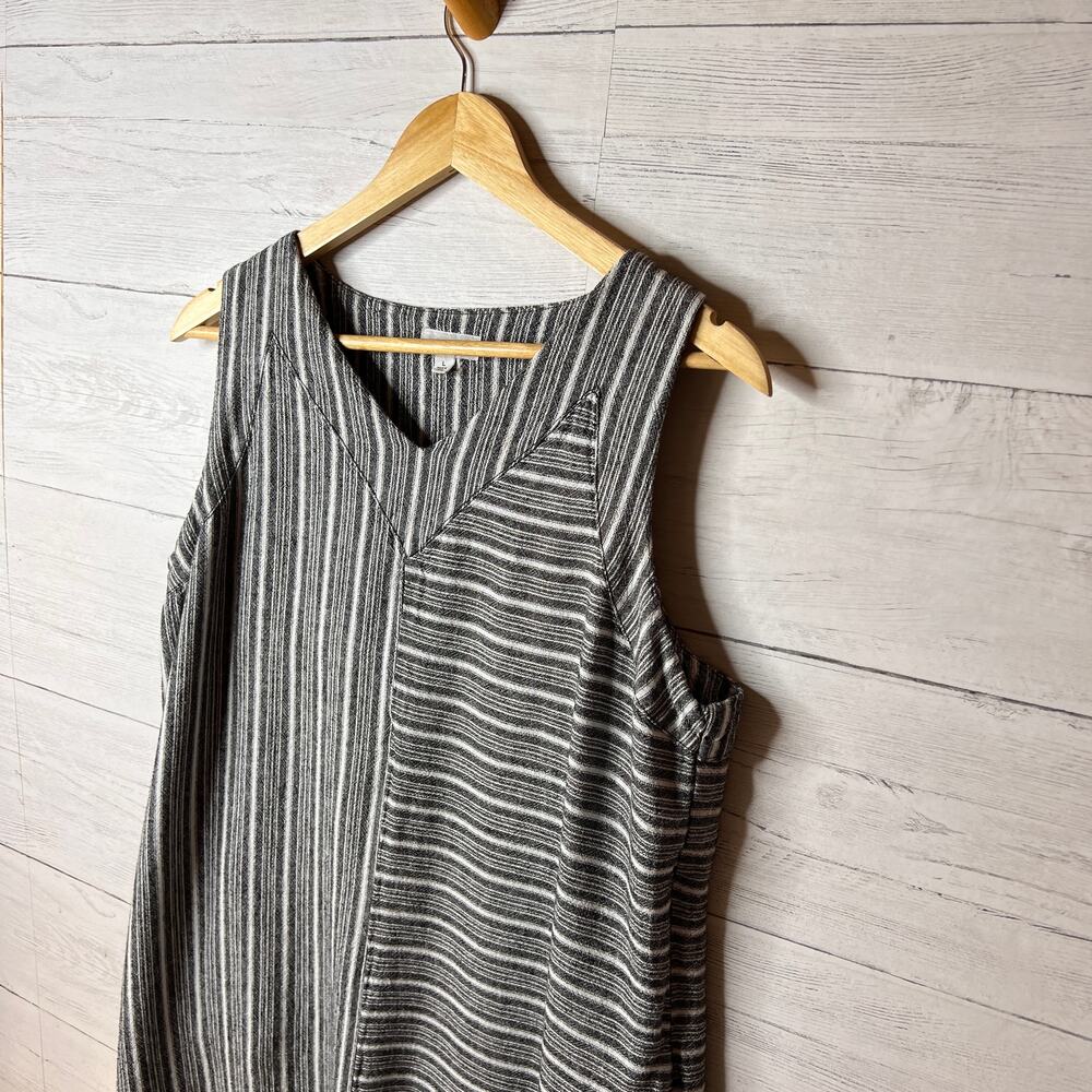 Westbound Dress Womens Size Large Black & White Striped Lagenlook Linen Blend - Picture 8 of 16